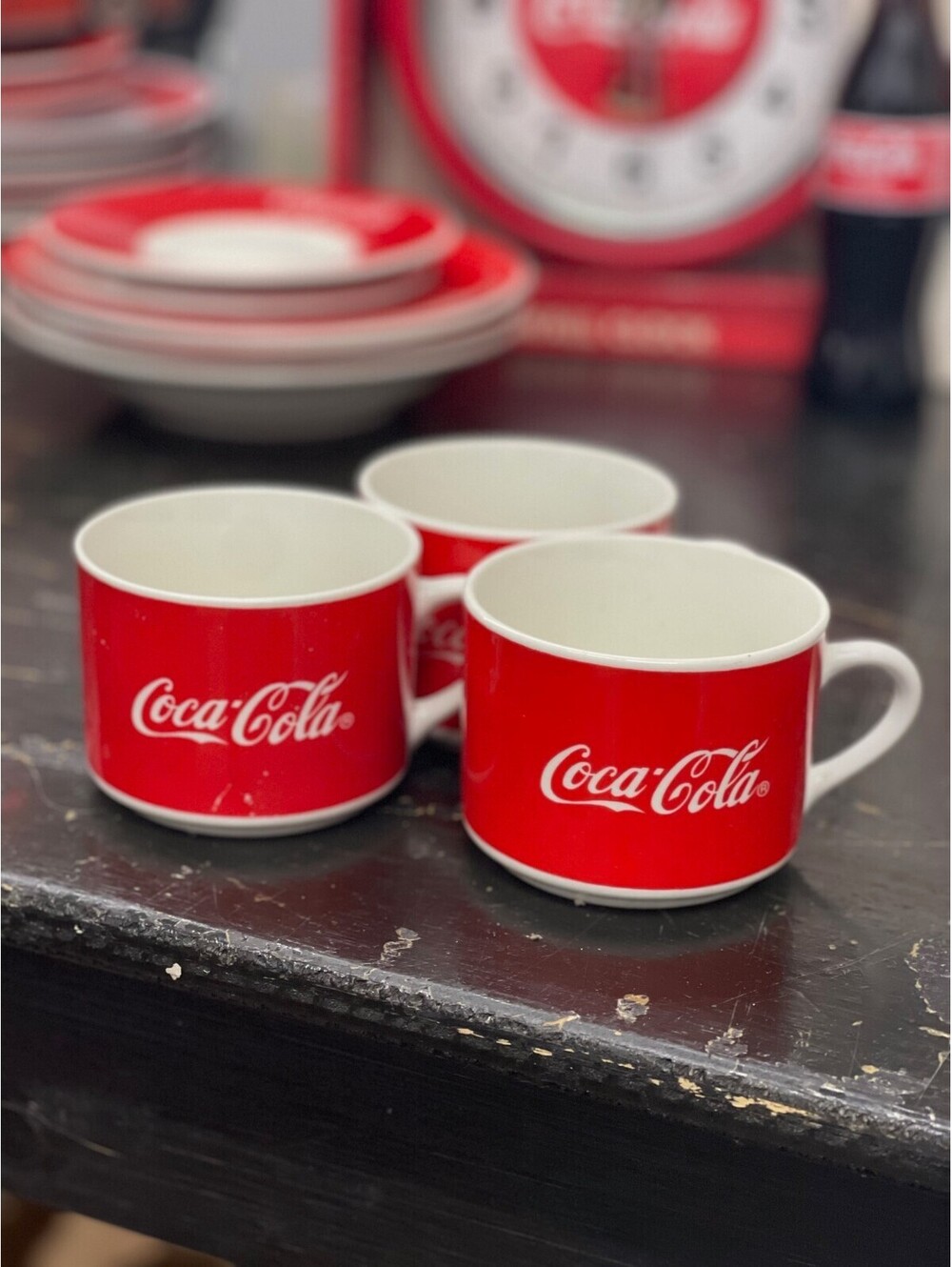 Vintage 1997 Coca Cola Mugs by Gibson set of 3